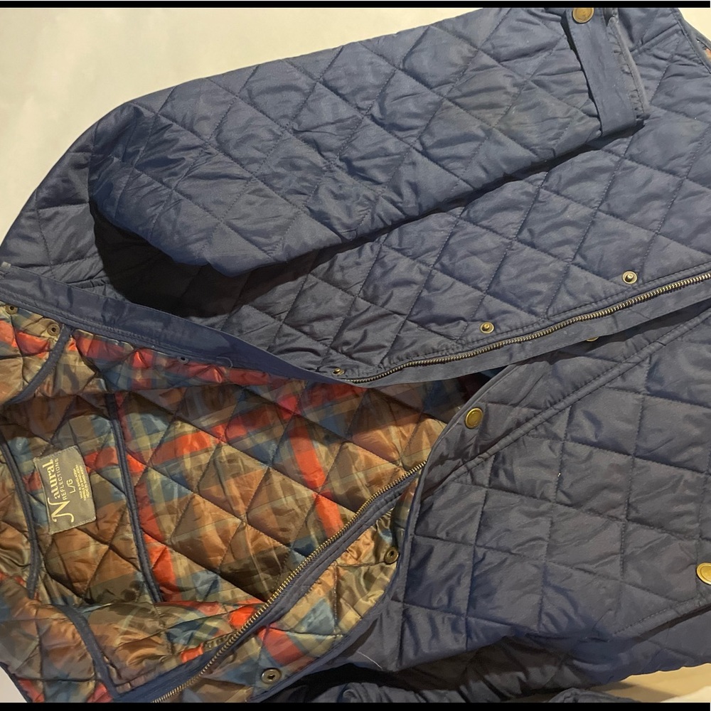 Natural Reflections Blue Quilted Light Puffer Jacket L